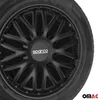 A close-up of a black car wheel with the Sparco logo in the center. Produktbild-Vorschau