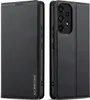A black leather flip phone case for a Samsung Galaxy A53 5G is shown from two angles. Produktbild-Vorschau