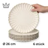 6er-Set Premium Porzellan Speiseteller Ø26 cm – Elegantes Wellendesign mit edlem Goldrand Produktbild-Vorschau