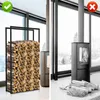 Étagère en métal noir Ikodm pour bois de chauffage, Voir les images du produit 6