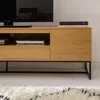 home24 Tv-Lowboard - Echtholzfurnier / Eisen - Breite 181 Produktbild-Vorschau 7
