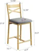 Barhocker 4er Set Sitzhöhe 56 cm Metall X Rückenlehne Produktbild-Vorschau 2