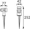 Technical drawing with dimensions of two outdoor lights. Anteprima dell’immagine prodotto