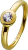 Solitär Ring Gelbgold 333 8 Karat weißer Zirkonia Produktbild-Vorschau 1