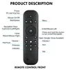 A diagram showing the front of a remote control with labels pointing to each button and its function. Produktbild-Vorschau