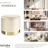 Pouf coffre de rangement aspect velours COCO matelassé - Voir les images du produit 7