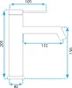 A technical drawing of a faucet with dimensions. Anteprima dell’immagine prodotto