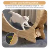 A white cat is running on a wooden cat wheel indoors. Voir les images du produit