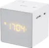 A white cube-shaped Sony radio alarm clock with a digital display showing the time. Anteprima dell’immagine prodotto
