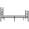 A black metal bed frame with a slatted base, shown from the front. Náhled obrázku produktu