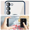 A collage showing the back of a phone with multiple camera lenses and a hand holding a phone taking a picture of a scenic view. Produktbild-Vorschau