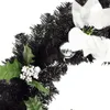 Weihnachtskranz mit LED Schwarz 60 cm PVC Produktbild-Vorschau 5