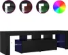 mobile TV vidaXL con luci LED effetto rovere nero Anteprima dell’immagine prodotto 1