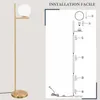 ZMH lampada da terra oro 1 fiamma moderna E27 lampada da Anteprima dell’immagine prodotto 14