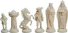 Schachfiguren im mittelalterlichen Stil, creme und schwarz Produktbild-Vorschau 1
