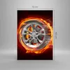 Bilder auf glas - Einteilig - Rad Flammen Felge - 70x100cm Produktbild-Vorschau 3