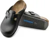 A pair of black Birkenstock Boston clogs are shown against a white background. Produktbild-Vorschau