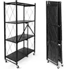 deluxe4home® Klappbares Regal mit Rollen Schwarz I 4 Produktbild-Vorschau 1