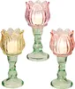 Teelichthalter im Blumendesign 7x16cm Glas 1 Stück sortiert Produktbild-Vorschau 6