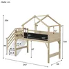 Hochbett mit Lattenrost, Treppe und Stauraum, 90x200 cm, Produktbild-Vorschau 8