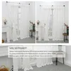 2 St Weiß Vorhänge Durchscheinenden mit Rüschen, Boho Produktbild-Vorschau 6