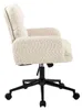 home24 Bürostuhl - Strukturstoff / Eisen - Creme / Schwarz Produktbild-Vorschau 4