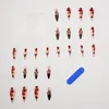 Künstliche Nägel Stiletto Lang Dunkel Rot Blood French Produktbild-Vorschau 2