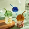 Trinkbecher mit Deckel und Strohhalm-Ripple Glas Eiskaffee Produktbild-Vorschau 7