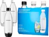 A collage showing SodaStream carbonating bottles, with some bottles on the left and packaging on the right. Produktbild-Vorschau