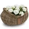 Rattan Pflanzkorb 2er Set – Blumentopf / Übertopf Kubu Grau Produktbild-Vorschau 3