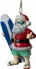 A Christmas ornament of Santa Claus holding a surfboard. Produktbild-Vorschau