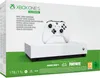 The image shows the retail packaging of a Microsoft Xbox One S All Digital Edition console and controller. Produktbild-Vorschau