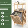 Étagère de salle de bain en bambou avec panier à linge Voir les images du produit 5