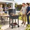 Outsunny Holzkohlegrill BBQ Smoker mit Deckel Produktbild-Vorschau 2