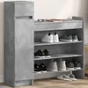 vidaXL Schuhschrank Betongrau 100,5x28x100 cm Holzwerkstoff Produktbild-Vorschau 2