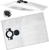 Two vacuum cleaner bags are shown against a white background. One bag is shown from the top, slightly puffed up, with a black plastic closure mechanism visible. The second, larger bag is shown flat, from the front, also with a black plastic closure mechani Produktbild-Vorschau