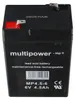 Batería Multipower MP4.5-6 de plomo con conectores Faston Vista previa de la imagen del producto 11