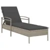 vidaXL Sonnenliege mit Auflage Hellgrau 63x200x81 cm Poly Produktbild-Vorschau 1