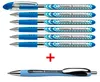 A collection of blue pens with white and light blue patterns, and a single blue pen below them. Podgląd zdjęcia produktu