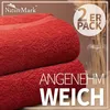 Frottier Duschtücher 2er Pack 70x140cm, 100% Baumwolle, Rot Produktbild-Vorschau 3