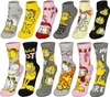 A collection of Garfield-themed socks arranged in two rows. Produktbild-Vorschau