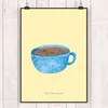 Mr. & Mrs. Panda Bild Kaffee Tasse DIN A1 - Gelb Pastell - Produktbild-Vorschau 2