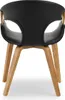 A black chair with wooden legs is shown from the back. Voir les images du produit