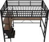 A loft bed with a desk and drawers underneath, shown from a slightly elevated angle against a white background. Anteprima dell’immagine prodotto