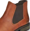 A close-up view of a brown leather Chelsea boot. Produktbild-Vorschau