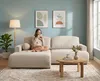 Ecksofa LANDRO Bouclé Beige mit Schlaffunktion Bettkasten Produktbild-Vorschau 2