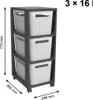 Cassettiera BRISEN 3x16L con ruote bianca Anteprima dell’immagine prodotto 3