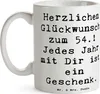 Mr. & Mrs. Panda Teetasse Spruch 54. Geburtstag - Weiß - Produktbild-Vorschau 3