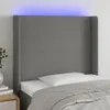vidaXL LED Kopfteil Dunkelgrau 93x16x118/128 cm Stoff Produktbild-Vorschau 2