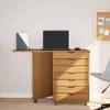 vidaXL Armadio a rotelle con scrivania MOSS marrone miele Anteprima dell’immagine prodotto 3